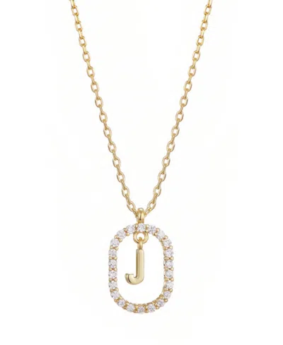 Adornia Floating Letter Initial Cubic Zirconia Pendant Necklace In Gold