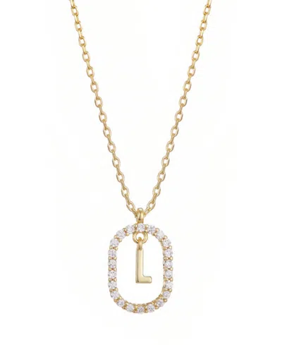 Adornia Floating Letter Initial Cubic Zirconia Pendant Necklace In Gold