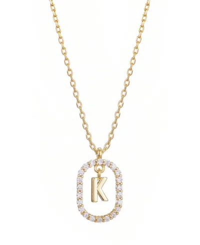 Adornia Floating Letter Initial Cubic Zirconia Pendant Necklace In Gold