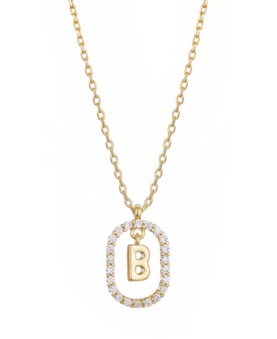 Adornia Floating Letter Initial Cubic Zirconia Pendant Necklace In Gold