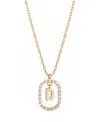 Adornia Gold Plated Cubic Zirconia Floating Letter Frame Necklace In Gold
