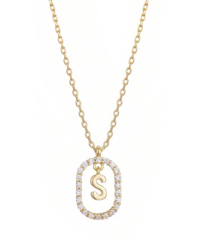 Adornia Floating Letter Initial Cubic Zirconia Pendant Necklace In Gold