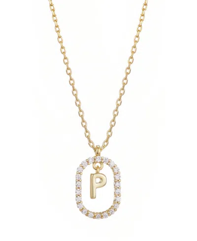 Adornia Floating Letter Initial Cubic Zirconia Pendant Necklace In Gold