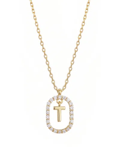 Adornia Floating Letter Initial Cubic Zirconia Pendant Necklace In Gold
