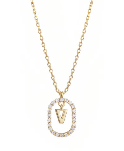 Adornia Floating Letter Initial Cubic Zirconia Pendant Necklace In Gold