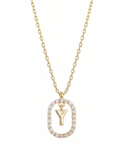 Adornia Floating Letter Initial Cubic Zirconia Pendant Necklace In Gold