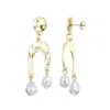 Adornia Hammered Faux Pearl Drop Earrings In Gold