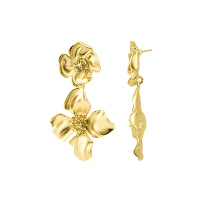 Adornia Gold Plated Flower Drop Earrings