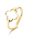 Adornia Gold Plated Hammered Clover Open Cuff Bracelet In Gold