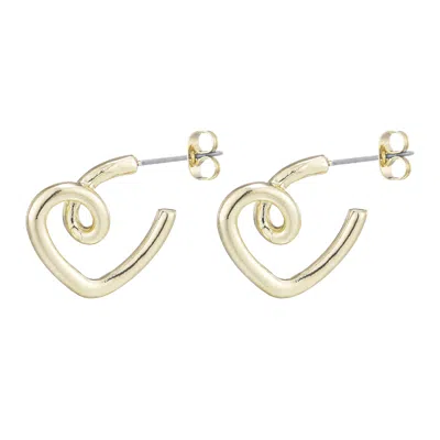 ADORNIA GOLD PLATED HEART HOOPS