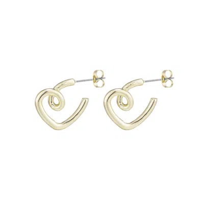 Adornia Twisted Heart Stud Earrings In Brown