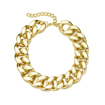 Adornia Gold Plated Lightweight Chunky Curb Chain Necklace