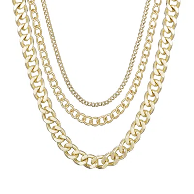 Adornia Gold Plated Link Layered Necklace