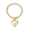 Adornia Gold Plated Puffy Heart Link Bracelet In Gold