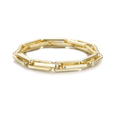 Adornia Gold Plated Rectangle Paperclip Chain Bracelet