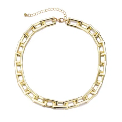 Adornia Gold Plated Rectangle Paperclip Chain Necklace