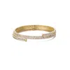 Adornia Gold Plated Triple Coil Crystal Tennis Stretch Bracelet In Gold