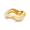 Adornia Gold Plated Wavy Chunky Bangle In Brown