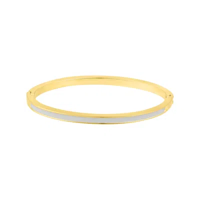 Adornia Gold Plated White Enamel Cuff