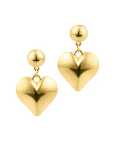 ADORNIA GOLD PUFFY HEART DROP EARRINGS