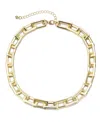 Adornia Plated Rectangle Paperclip Chain Necklace In Gold