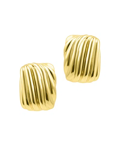 ADORNIA GOLD RECTANGLE WAVY EARRINGS