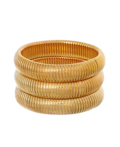 Adornia Gold Plated Set Of 3 Coil Stretch Bracelets