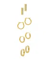 Adornia Gold Set Of 4 Mixed Earrings In Gold