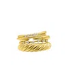 Adornia Set Of 5 Mixed Cz Stackable Rings In Gold