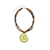 Adornia Plated Shell On Leopard Print Adjustable Necklace In Gold