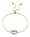 Adornia Gold Stone Multi Color Initial Bolo Bracelet
