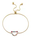 Adornia Gold Stone Multi Color Initial Bolo Bracelet