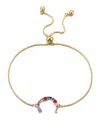Adornia Gold Stone Multi Color Initial Bolo Bracelet