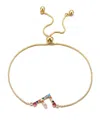 Adornia Gold Stone Multi Color Initial Bolo Bracelet