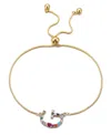 Adornia Gold Stone Multi Color Initial Bolo Bracelet