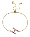 Adornia Gold Stone Multi Color Initial Bolo Bracelet