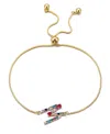 Adornia Gold Stone Multi Color Initial Bolo Bracelet