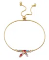 Adornia Gold Stone Multi Color Initial Bolo Bracelet
