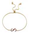 Adornia Gold Stone Multi Color Initial Bolo Bracelet