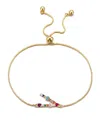 Adornia Gold Stone Multi Color Initial Bolo Bracelet