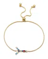 Adornia Gold Stone Multi Color Initial Bolo Bracelet