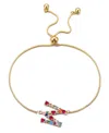Adornia Gold Stone Multi Color Initial Bolo Bracelet