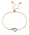 Adornia Gold Stone Multi Color Initial Bolo Bracelet