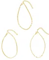 Adornia Gold Tarnish Resistant Adjustable 9-11" Herringbone, Valentina And Mariner Chain Anklet Set In Gold