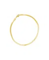 Adornia Gold Tarnish Resistant Adjustable 9-11" Thin Herringbone Chain Anklet In Gold