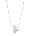 Adornia Gold Tarnish Resistant Adjustable Oversized Puffy Heart Necklace In Silver