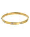 Adornia Gold Tarnish Resistant Cubic Zirconia Hearts Stacking Bangle In Gold