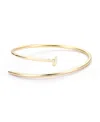 Adornia Plated Thin Nail Cuff Bracelet In Gold