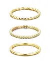 Adornia 14k Yellow Gold Plated Thin Stacking Band Set In Gold