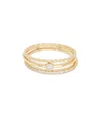 Adornia Gold Three Band Ring Set In Gold